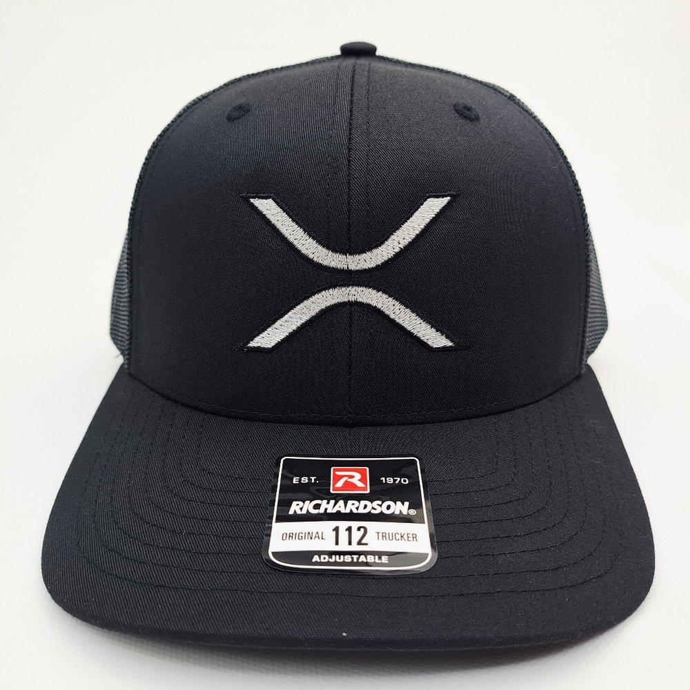 XRP Crypto Ripple Richardson Trucker Mesh Snapback Hat Cap Embroidered
